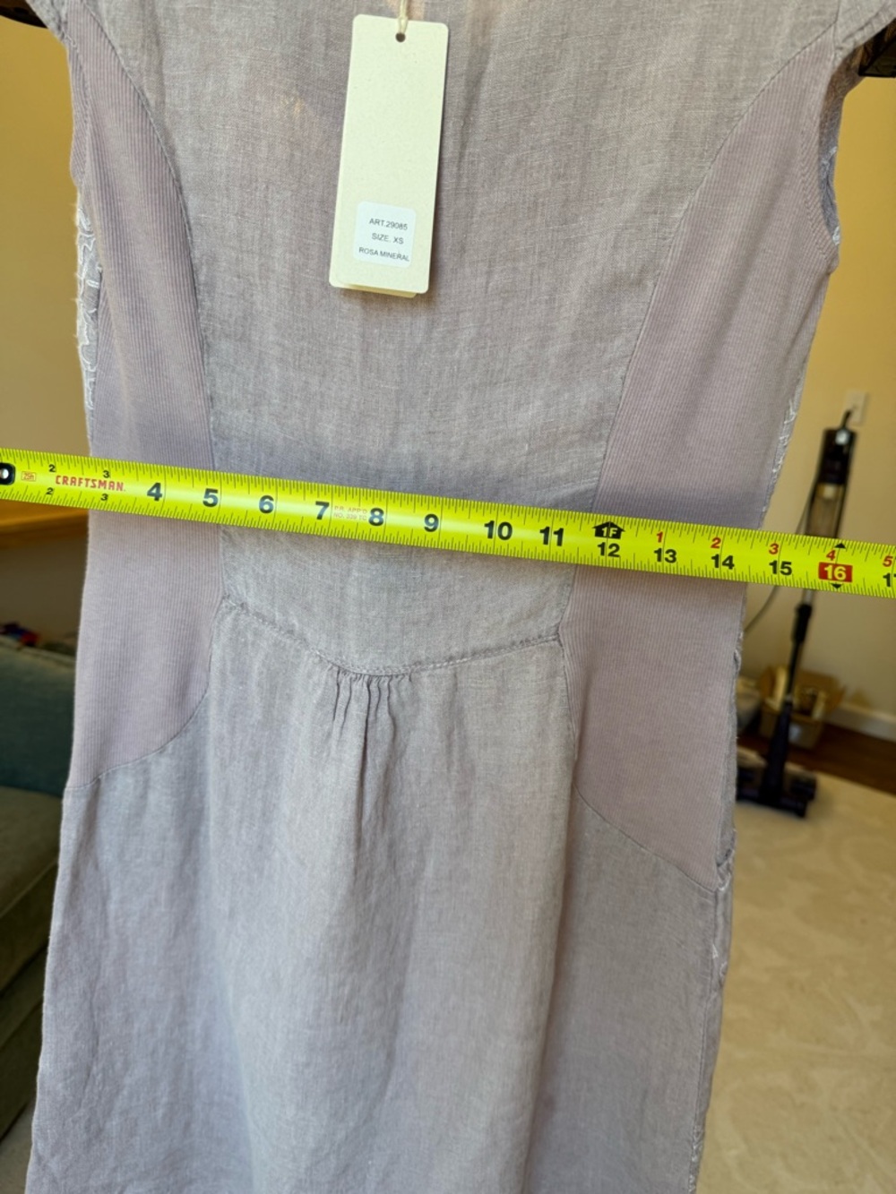 Embroidered V-Neck Mini Dress in Dusty Rose - Picture 8 of 10